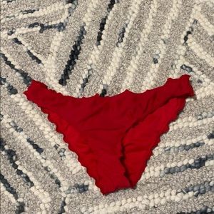 Red Holister ruffled bathing suit bottoms